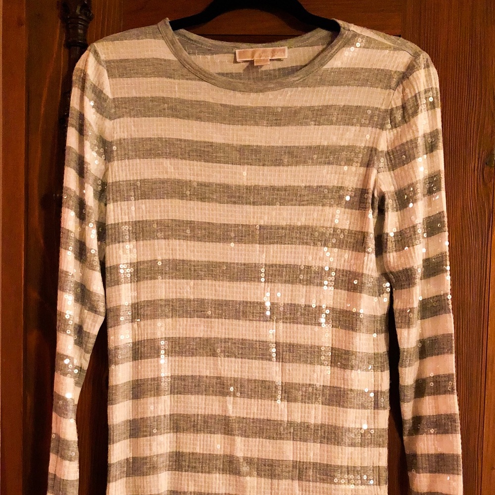Michael Kors sequined striped dress.
